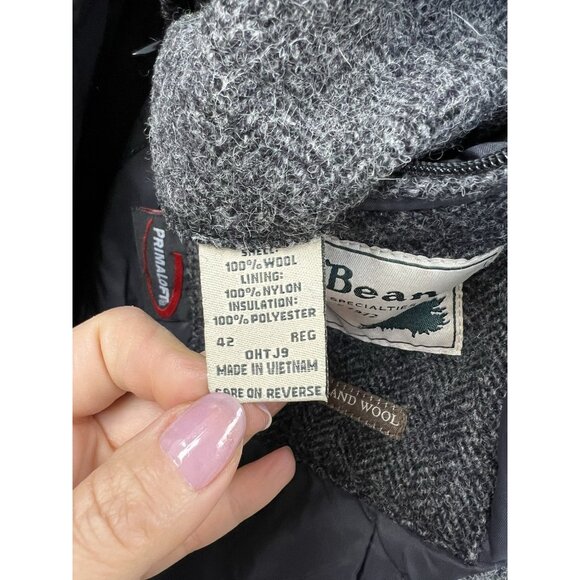 L.L.Bean Shetland Wool Insulated Thinsulate Coat Blazer Tweed Jacket  42 Reg - Picture 6 of 13